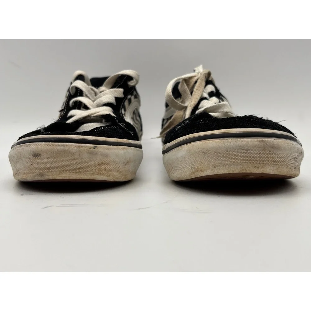 Vans Youth Size 7 Black White Checkerboard Suede Low Top Skate Sneakers Shoes